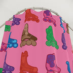Multi-Color Roller Skate Pattern Shower Curtain Gift: Retro Pop for Playful Homes