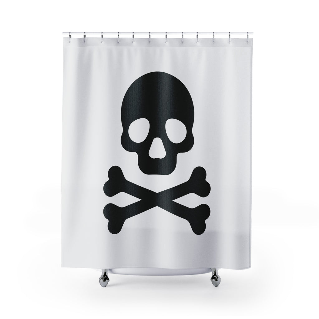 Bold Black Jolly Roger Shower Curtain Gift: Pirate Spirit for Edgy Homes