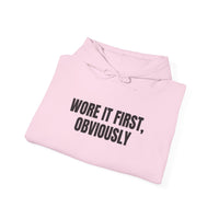 Wore It First Obviously DTG Printed for Cozy Trendy Gifting hoodie – original NewGiftDay design, view 20