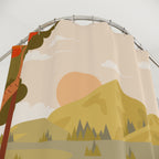 Whimsical Autumn Fox & Woodpecker Shower Curtain Gift: Charming Fall for Nature Lovers