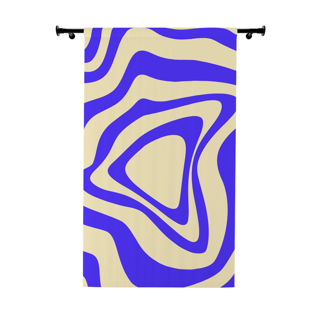 Abstract Wave Window Curtains, Boho Decor, Modern Home, Living Room Accessories, Unique Curtain Panel, Bedroom Window Treatment