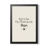 Bigfoot Christmas List Framed poster – original NewGiftDay design, view 11