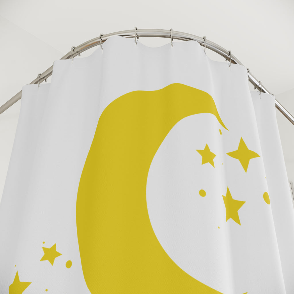 Golden Moon & Stars Shower Curtain Gift: Celestial Dreams for Peaceful Homes