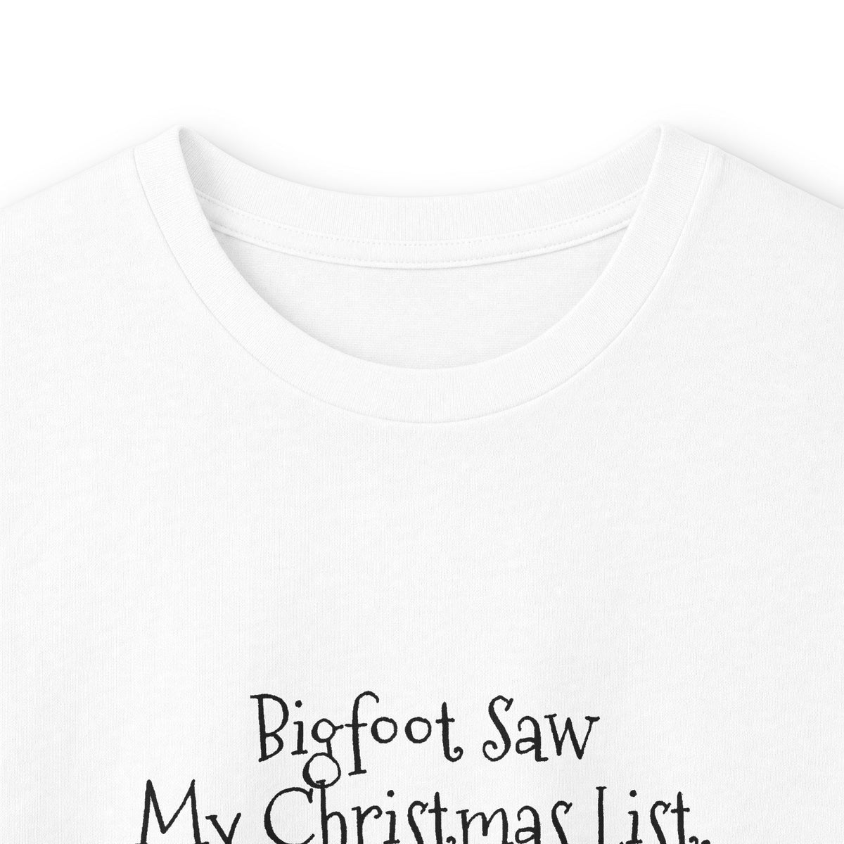 Bigfoot Christmas List long sleeve tee – original NewGiftDay design, view 26