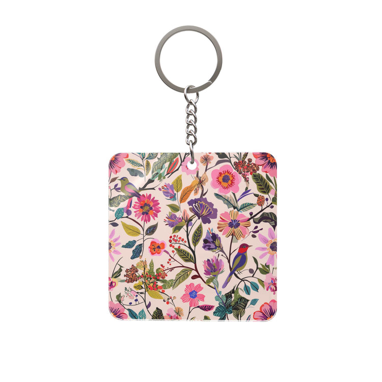 Blush Bird Garden Acrylic Keychain for Lovely Little Carry design