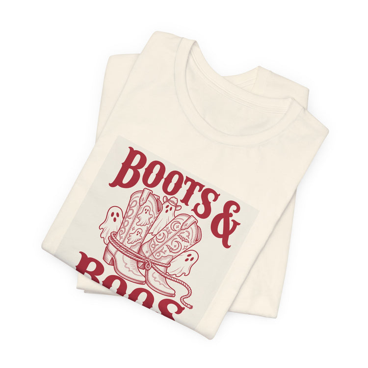 Western Boots Boo Crew T-shirt in natural – original NewGiftDay design