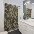 Classic Woodland Camo Shower Curtain: Gift for a Rugged, Timeless Look