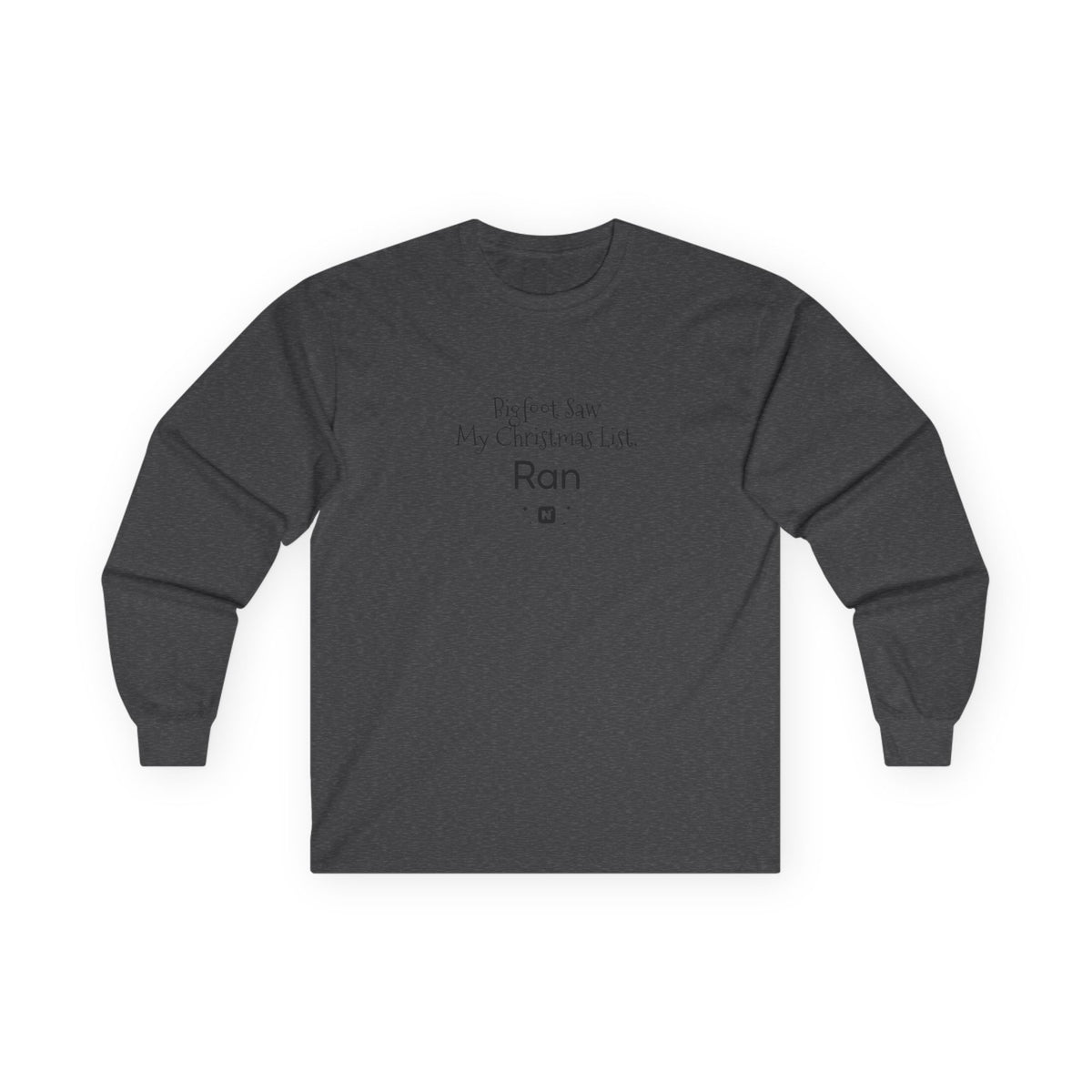 Bigfoot Christmas List long sleeve tee – original NewGiftDay design, view 17