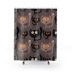Whimsical Black Cat Pattern Shower Curtain Gift: Cozy Feline Charm for Pet Lovers