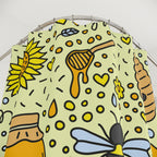 Sweet Honey Bee Doodle Shower Curtain Gift: Whimsical Charm for Nature Lovers