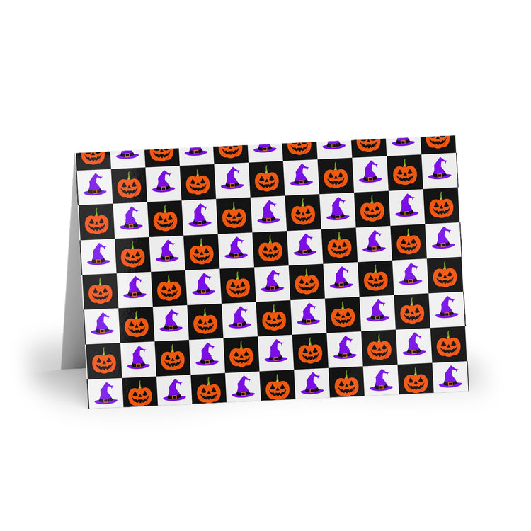Jack-O'-Lantern Parades (1 or 10-pcs) greeting card in white – original NewGiftDay design