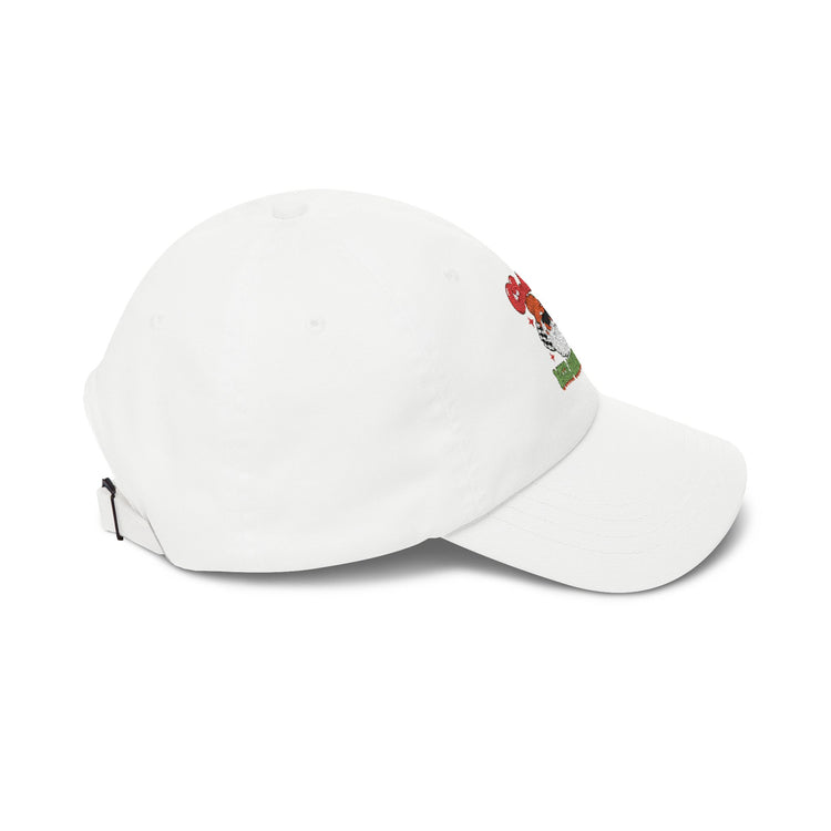 Claus With Confidence Classic Dad Cap hat in white – original NewGiftDay design