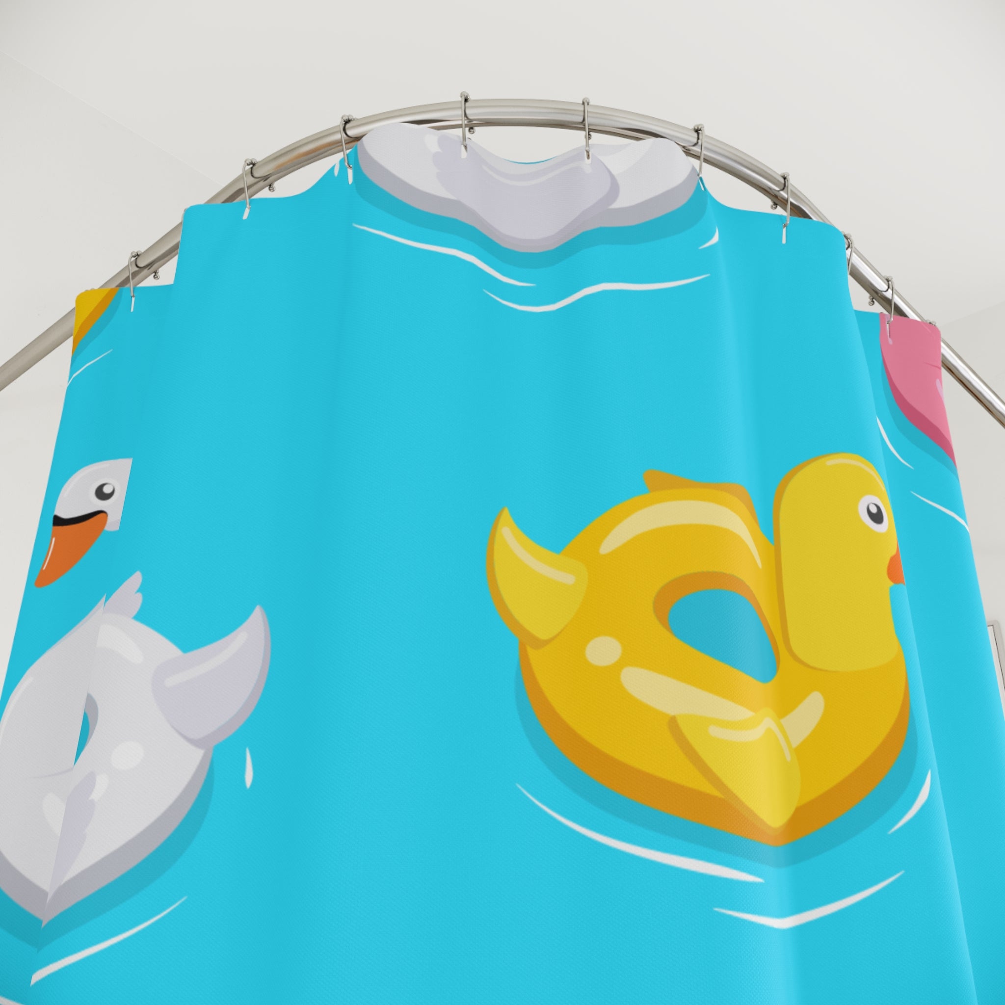 Quirky Pool Floats Shower Curtain Gift: Summer Fun for Playful Homes