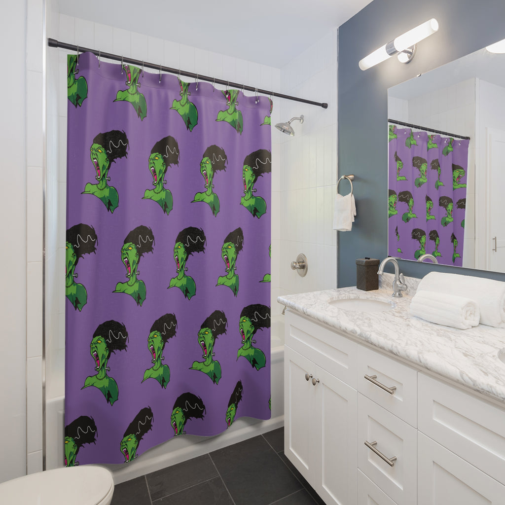 Bride of Frankenstein Pattern Shower Curtain Gift: Classic Horror for Edgy Homes
