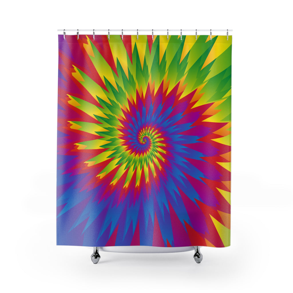 Psychedelic Tie-Dye Spiral Shower Curtain Gift: Groovy Vibes for Boho Homes