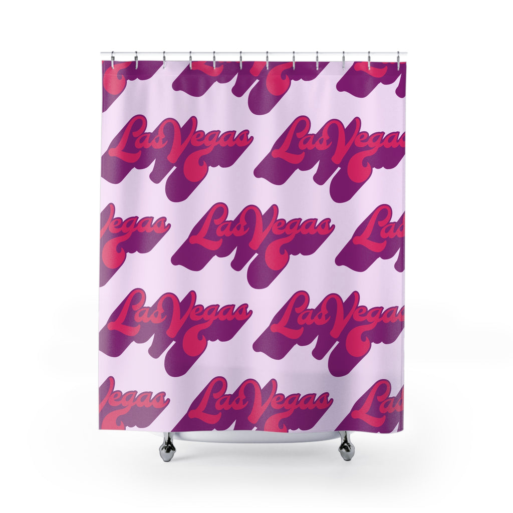 Las Vegas Neon Slogan Shower Curtain Gift: Retro Glamour for Nightlife Lovers