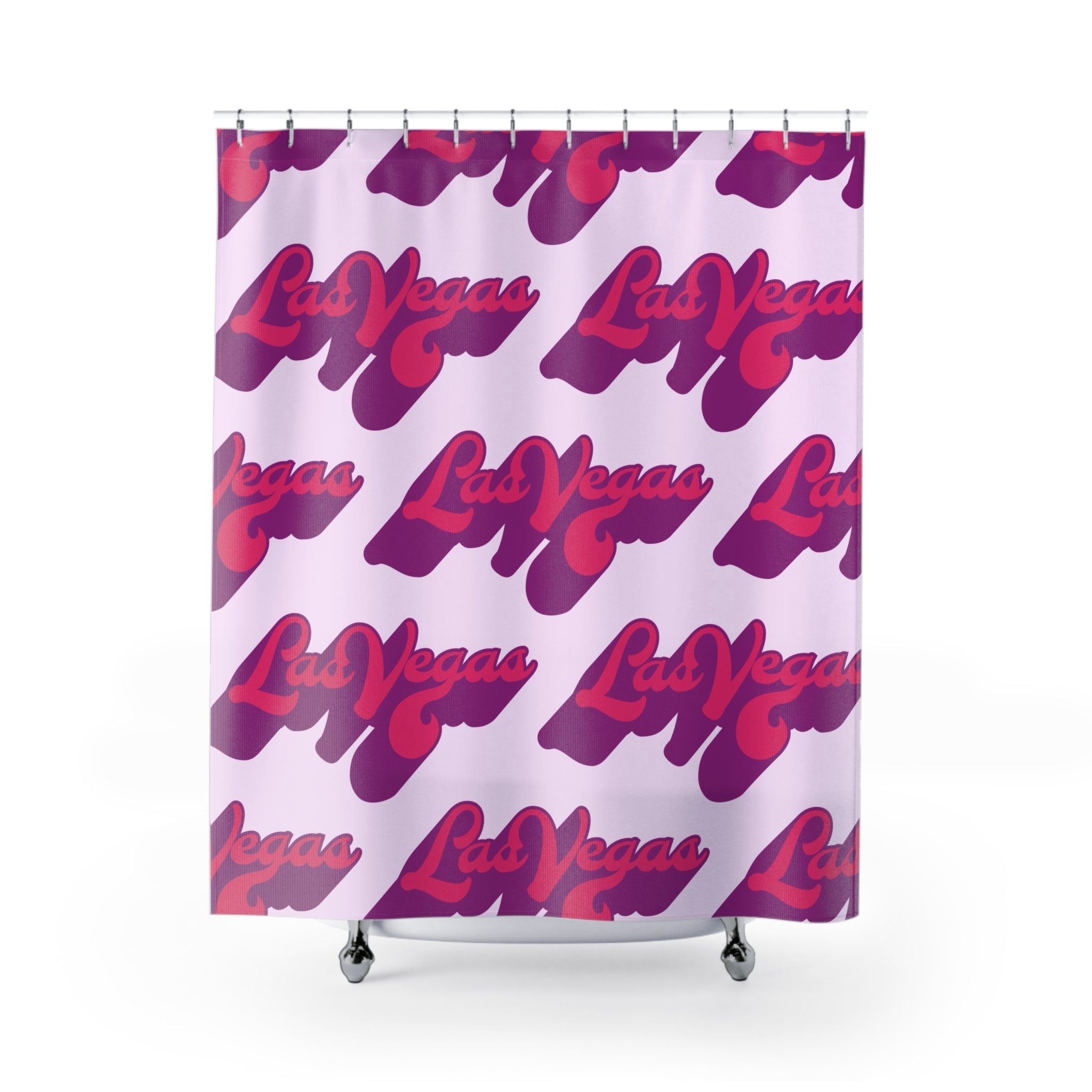 Las Vegas Neon Slogan Shower Curtain Gift: Retro Glamour for Nightlife Lovers