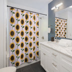 Stylized Sunflower Pattern Shower Curtain Gift: Sunny Blooms for Whimsical Homes