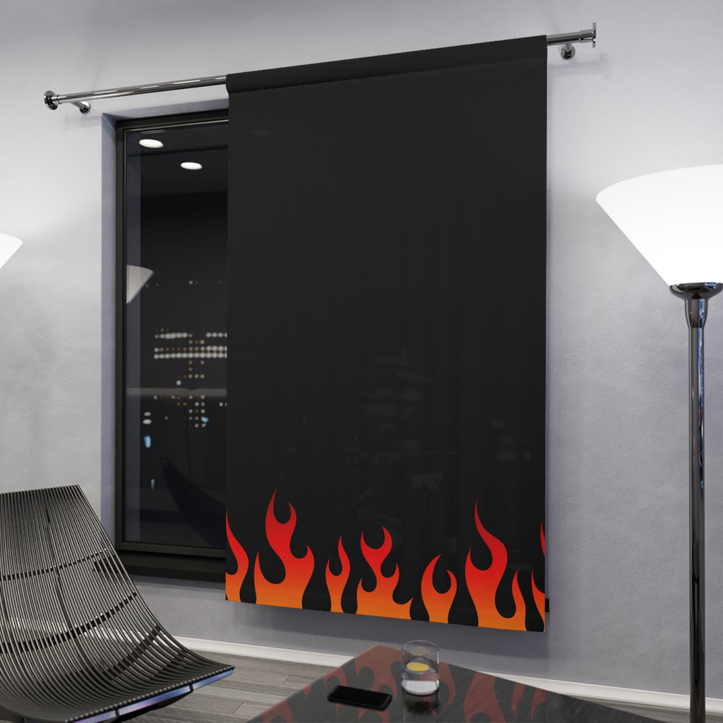 Flame On Black and Fire Blackout Window Curtain