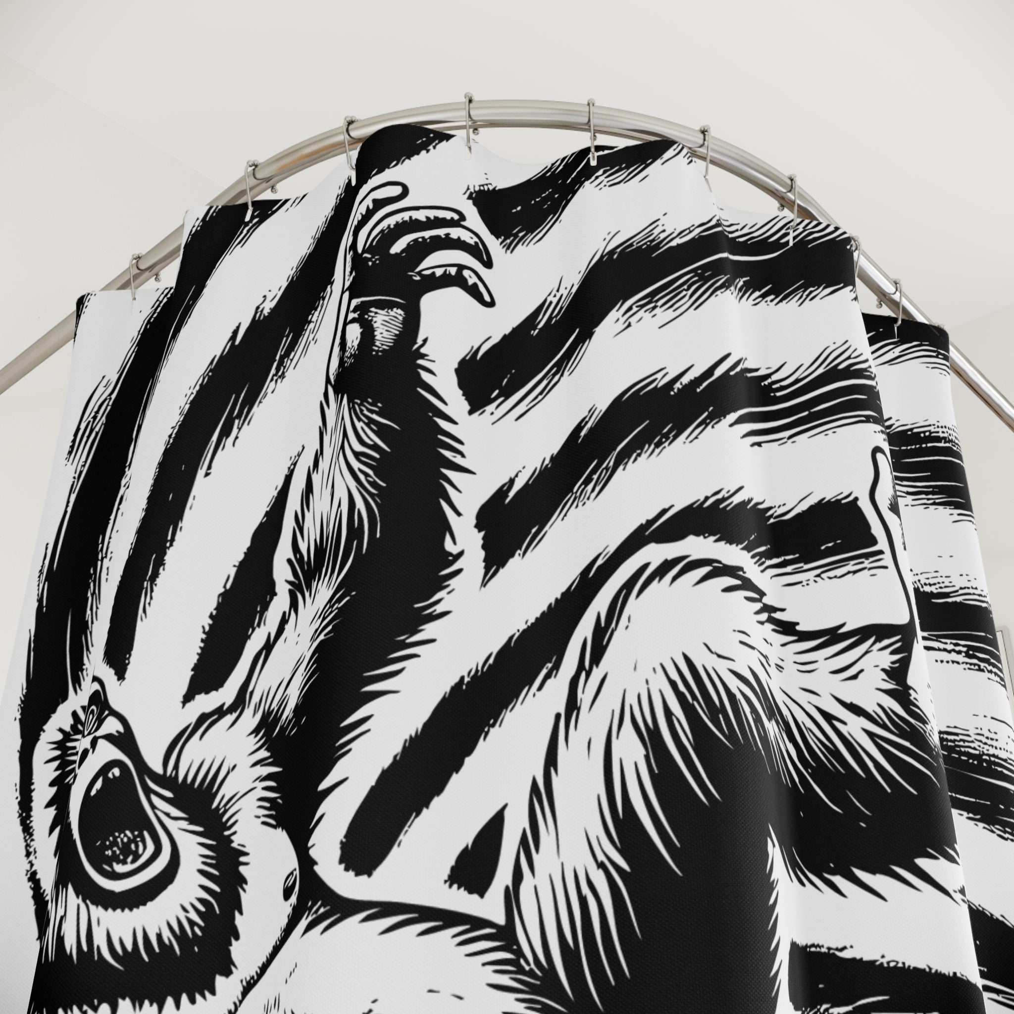 Sasquatch Time Warp Shower Curtain Gift: Cryptid Vortex for Mythical Homes