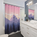 Monochromatic Mountain Forest Shower Curtain Gift: Serene Escape for Nature Lovers