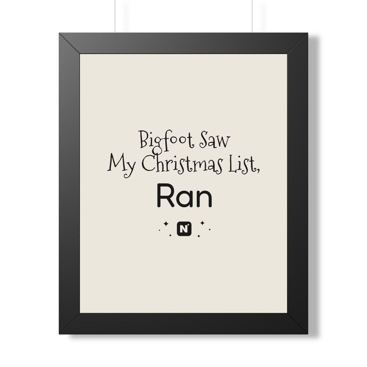Bigfoot Christmas List Framed poster – original NewGiftDay design, view 10