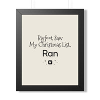 Bigfoot Christmas List Framed poster – original NewGiftDay design, view 10