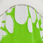 Vibrant Green Slime Splatter Shower Curtain Gift: Quirky Fun for Playful Homes