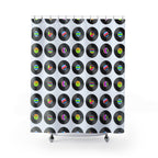 Retro Vinyl Record Pattern Shower Curtain Gift: Music Lover's Dream for Energetic Homes