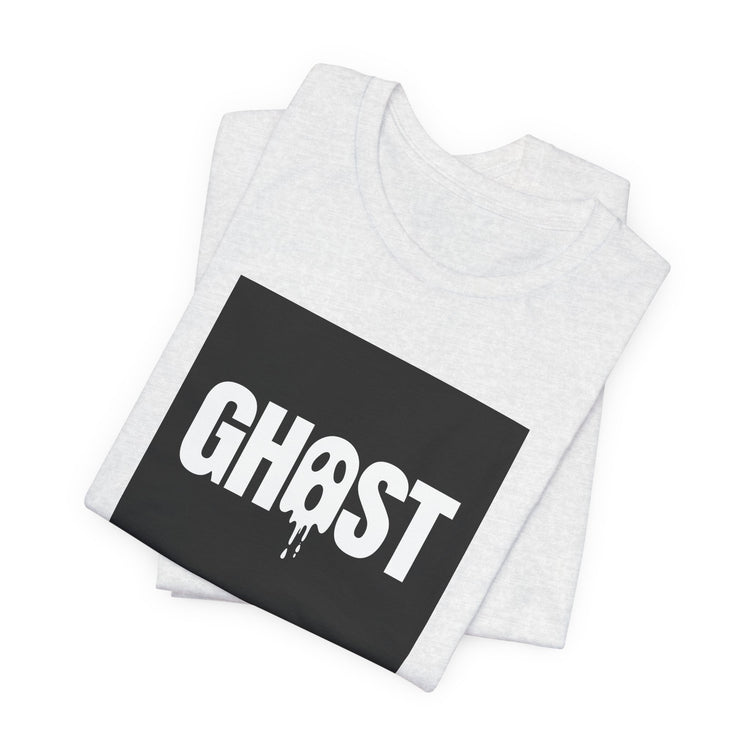 Dripping Ghost Lettering for Spooky Season T-shirt in ash – original NewGiftDay design