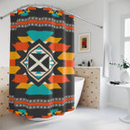 Southwestern Geometric Diamond Shower Curtain Gift: Rustic Texture for Modern Boho Homes