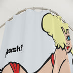 "Ready to Make a Splash?" Pin-Up Shower Curtain Gift: Edgy Humor for Bold Spaces
