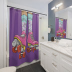 Pink & Purple Roller Skate Chic Shower Curtain Gift: Groovy Vibes for Nostalgic Bathrooms