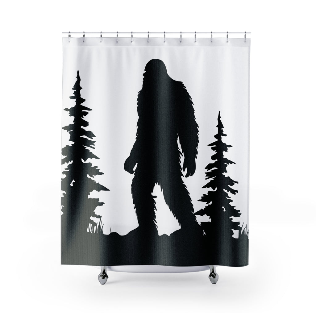 Bigfoot Sasquatch Silhouette Shower Curtain Gift: Wilderness Mystery for Cabin Homes