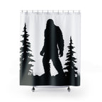 Bigfoot Sasquatch Silhouette Shower Curtain Gift: Wilderness Mystery for Cabin Homes
