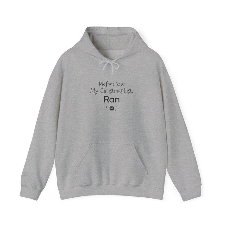 Bigfoot Christmas List™ Hooded sweatshirt in sport-grey – original NewGiftDay design