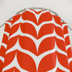 Serene Red Whale Tail Silhouette Shower Curtain Gift: Ocean Calm for Minimalist Space