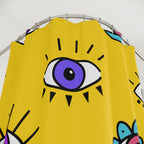 Mystical Evil Eye Pattern Shower Curtain Gift: Bohemian Charm for Protected Spaces