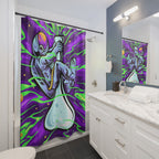 Psychedelic Astronaut & Beaker Shower Curtain Gift: Cosmic Lab Art for Trippy Homes