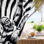 Whimsical Sasquatch Through Time Blackout Window Curtain