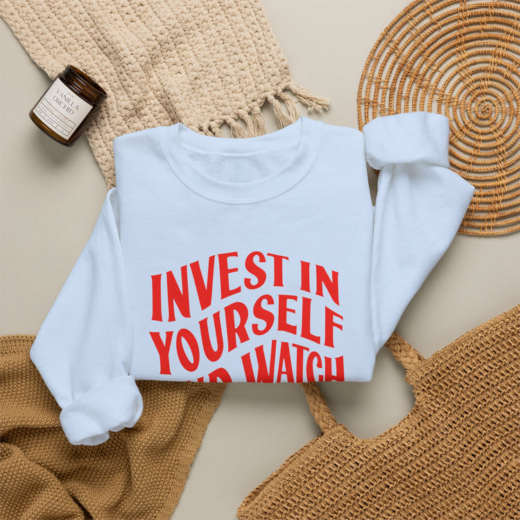 Invest in Yourself sweatshirt in light-blue – original NewGiftDay design