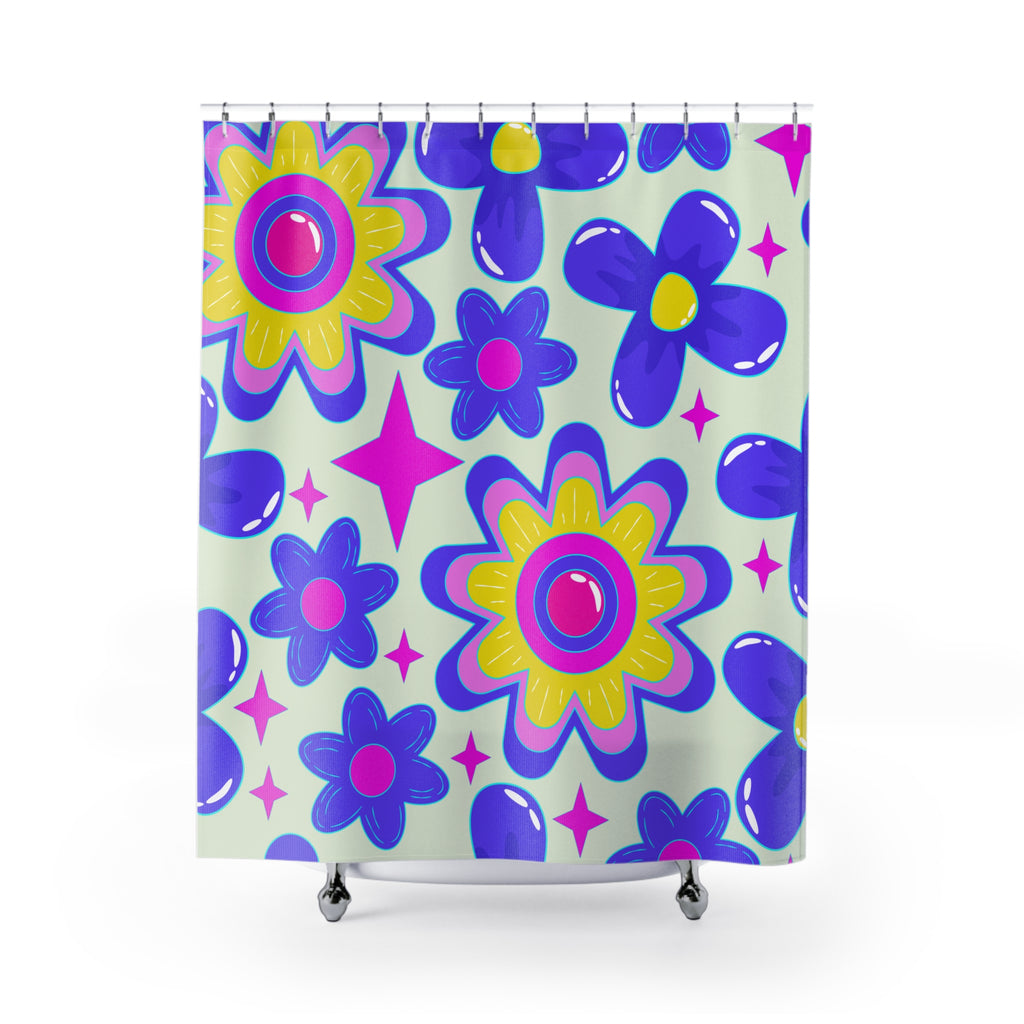 Groovy Retro Floral Shower Curtain Gift: Hippie Chic for Joyful Homes