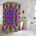 Psychedelic Radial Mandala Shower Curtain Gift: Electric Pop Art for Bohemian Homes