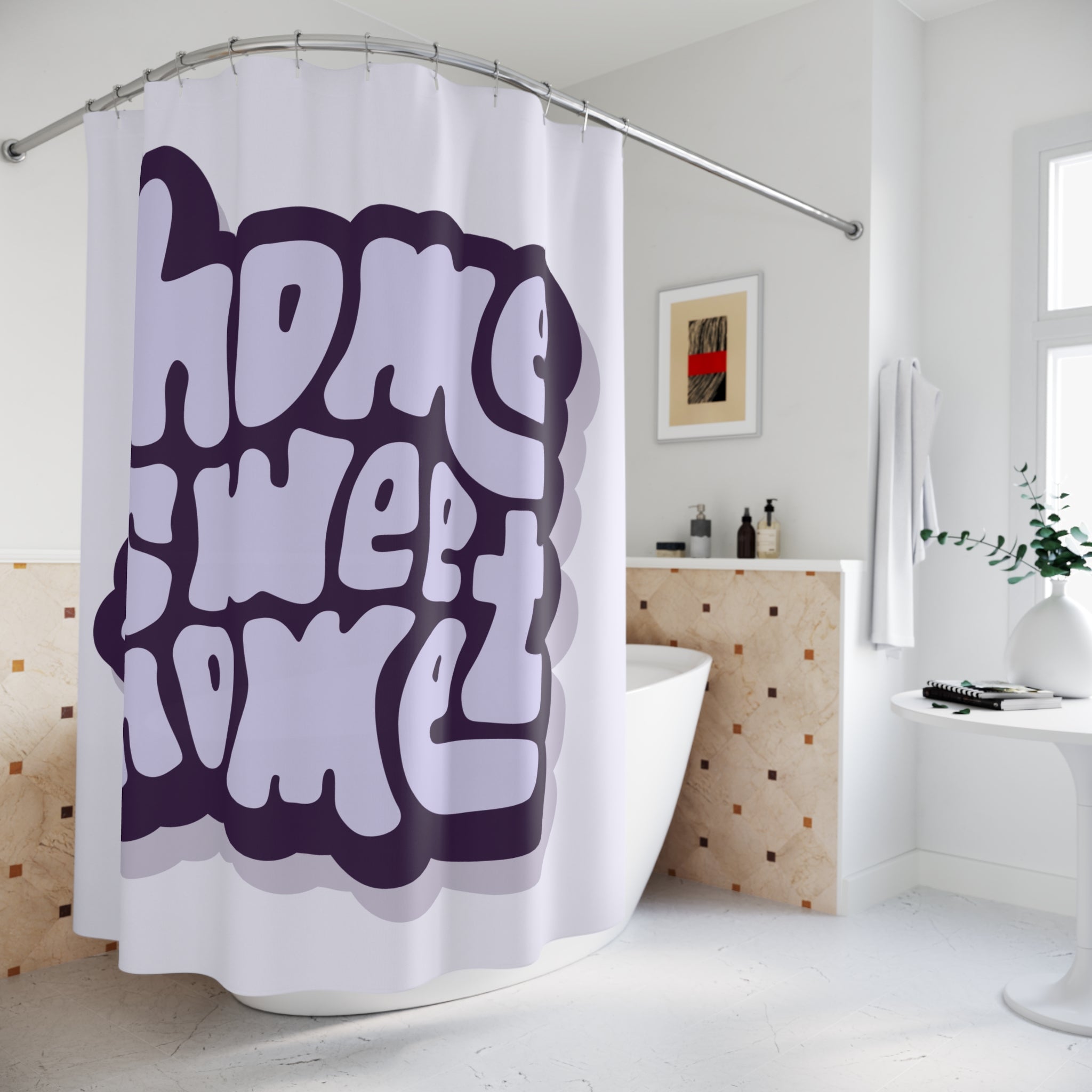 "Home Sweet Home" Slogan Shower Curtain Gift: Cozy Comfort for New Spaces