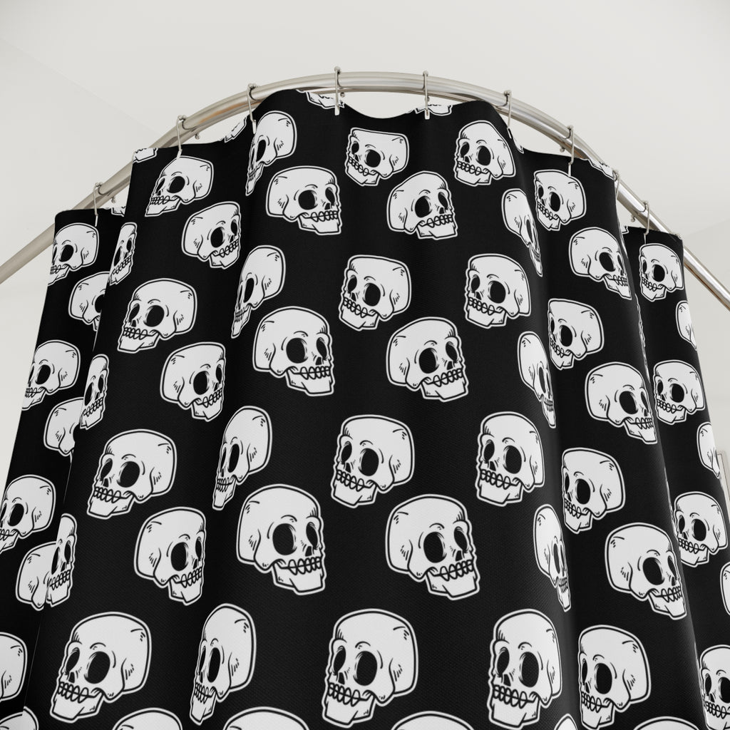 Minimalist Skull Pattern Shower Curtain Gift: Edgy Simplicity for Modern Homes