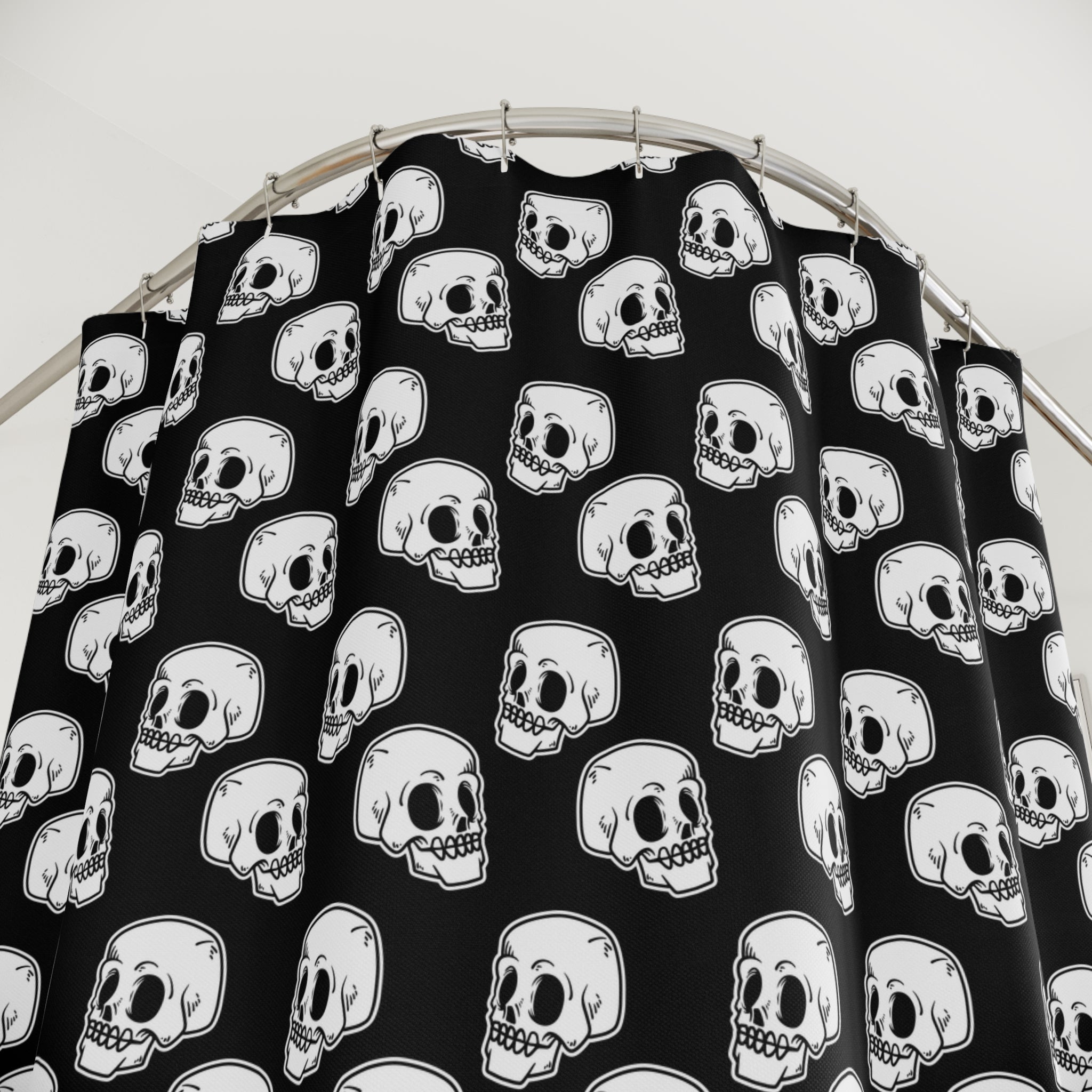 Minimalist Skull Pattern Shower Curtain Gift: Edgy Simplicity for Modern Homes