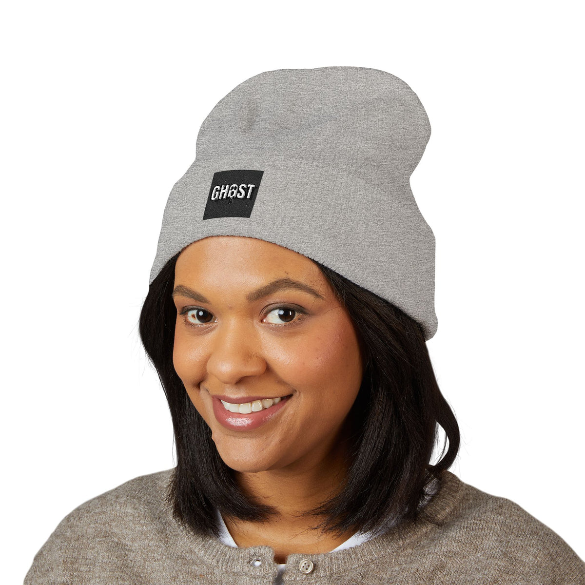Cozy Ghost Lettering for Fall Nights beanie – original NewGiftDay design, view 11