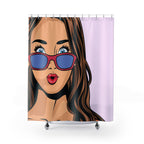 Pop Art Surprised Woman Shower Curtain Gift: Comic Book Chic for Expressive Homes