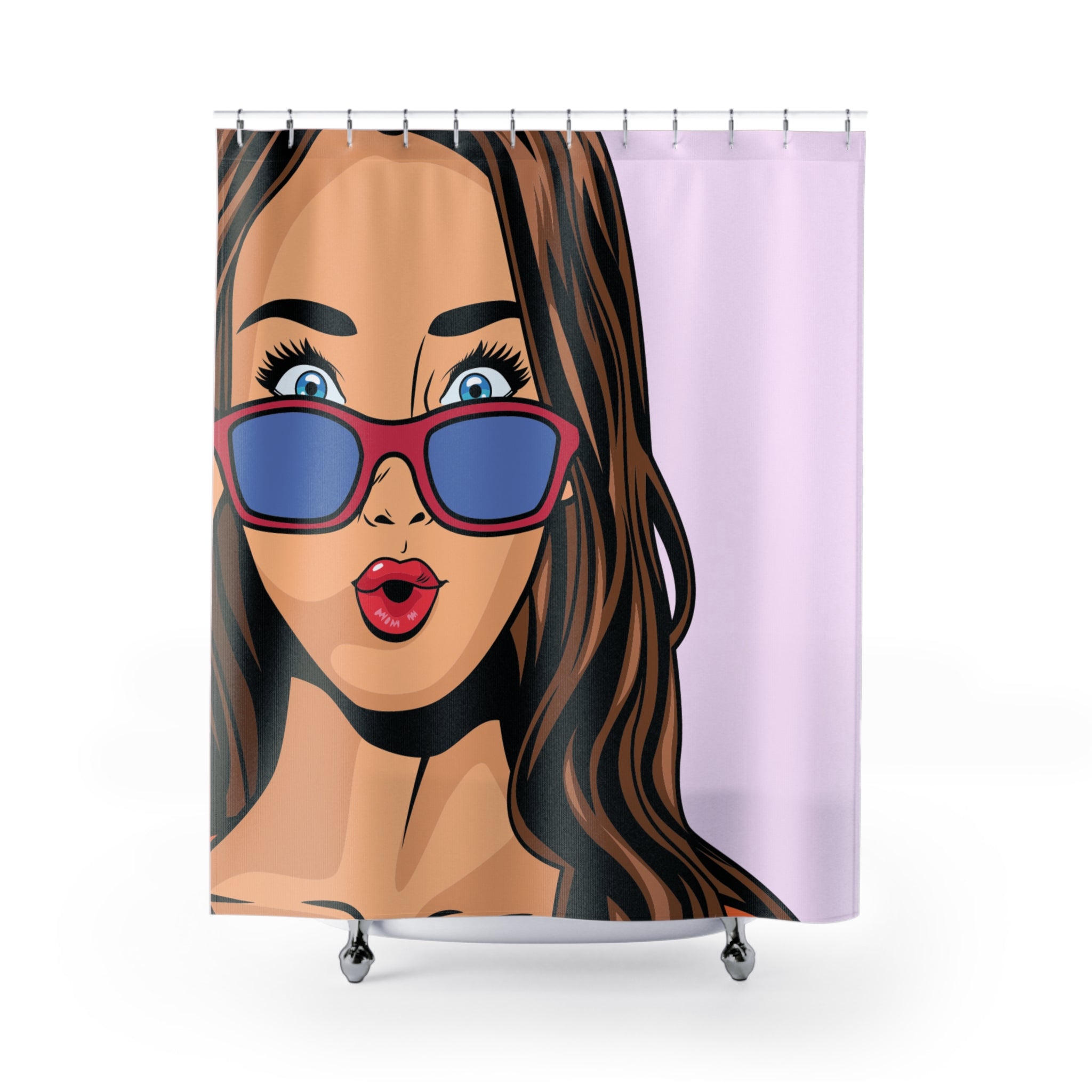 Pop Art Surprised Woman Shower Curtain Gift: Comic Book Chic for Expressive Homes