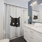 Peekaboo Black Cat Shower Curtain Gift: Minimalist Mystique for Cat Lovers